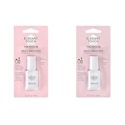 Elegant Touch Brush On Nail Glue Pink 6ml (Pack of 2)