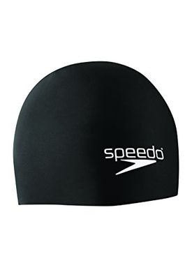 Speedo Elastomeric - Gorro de natación (Silicona, Talla única), Color Negro
