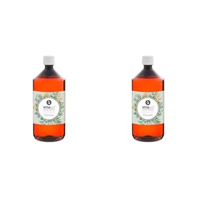 MeaVita Glicerina 99,5%, perfetta per la disinfezione fai da te, puramente vegetale, 1 confezione (1x 1000ml) (Confezione da 2)