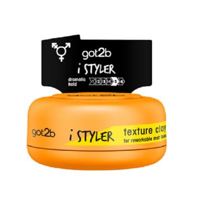 Got2b - Argila texturadora iStylers, 75 ml, estilo personalizado, com efeito mate, forte fixação