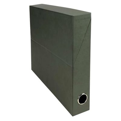 EXACOMPTA - Ref 83123E - 5 Economical transfer boxes - 50 mm spine - With metal eyelet - For A4 size - Dimensions 25.5 x 34 x 5 cm - dark green - delivered fully assembled