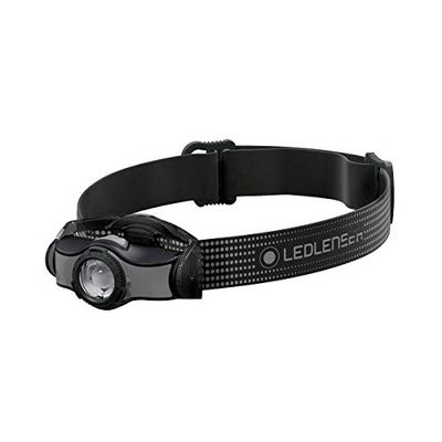 Ledlenser MH3 Torcia frontale LED da outdoor, nera/grigia, 200 lumen, messa a fuoco regolabile, portata luminosa di 130m, autonomia fino a 35 ore, clipmetallica, batteria inclusa, torcia da testa