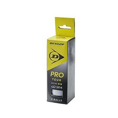 Dunlop 40+ Pro Tour 3 Balle de Tennis Adulte Unisexe, White, Taille Unique