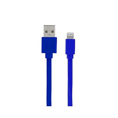 Mooov 732046 platte kabel voor iPhone en iPad, data- en oplaadkabel, 1 m, blauw