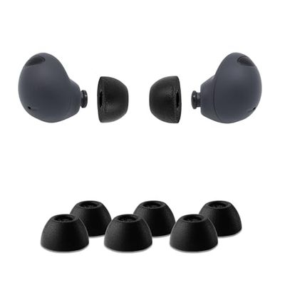 Comply Premium öronproppar, kompatibel med Samsung Galaxy Buds2 Pro., storlek S/M/L, ny 2025-version med rengöringsverktyg, svart, 3 par, tillverkad i USA