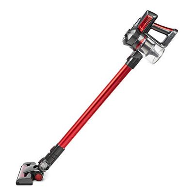 H.Koenig Draadloze 2-in-1 Steelstofzuiger UP810, 160W, PowerClean+, Krachtig, Compact, Licht, Autonoom, Stil, Multifunctionneel voor Huis, Auto en Kantoor, Rood/zilver