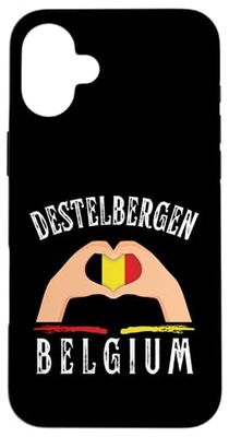 Belgium Flag Heart Destelbergen City Case for iPhone 16 Plus
