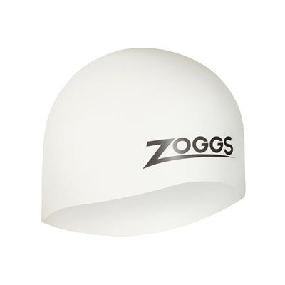 Zoggs Bonnet de Bain Unisexe en Silicone Easy Fit Blanc