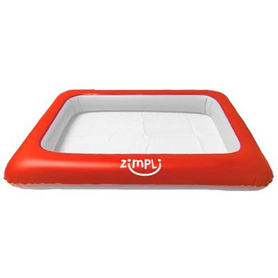Zimpli - Bandeja de brincar insuflável para crianças, mesa portátil para crianças, sensorial perfeito, bandeja de brincar desordenada para areia, lama e água, azul e branco