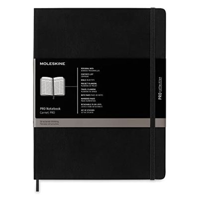 Moleskine, Bloc de Notas Profesional de Escritorio, Bloc de Notas A4 para el Trabajo, Cubierta Blanda y Cierre Elástico, Tamaño Extra Grande 19 x 25, Color Negro, 192 Páginas