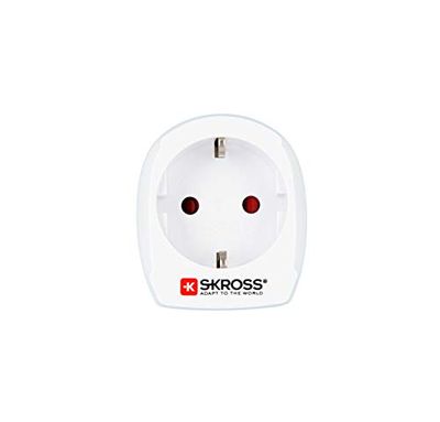 SKROSS | 1.500232-E | l'europe au Danemark | Adaptateur de Voyage Europe vers Danemark - Tension et Puissance : 100V – 1600W / 250V – 4000W. Protection Contre Les Chocs électriques