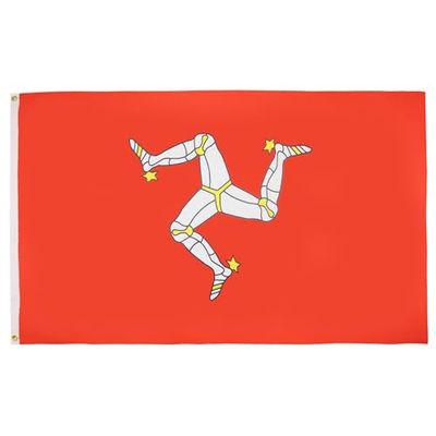 AZ FLAG - Bandera Isla De Man - 150x90 cm - Bandera Manés 100% Poliéster Con Ojales de Metal integrados - 110g - Colores Vivos Y Resistente A La Decoloración