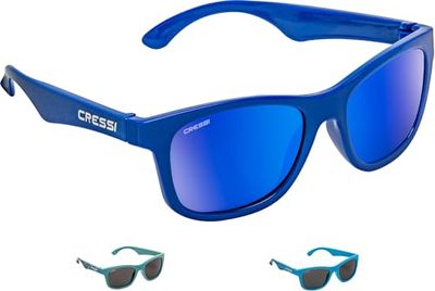 Cressi Kiddo Sunglasses óculos de sol para crianças, juventude unissexo, azul real/lentes espelhadas azuis, 6 anos