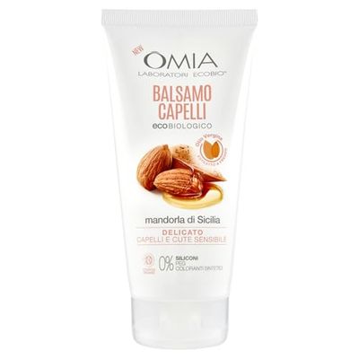 Omia, Eco Bio Balsam für Haare und empfindliche Haut, milde Formel, Spülung für häufiges Waschen, ohne Silikone und SLES, 180 ml Flasche