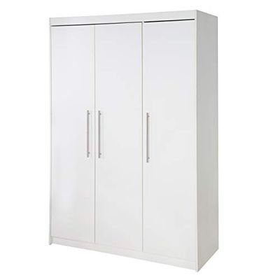 roba Armoire Enfant "Maren" à 3 Portes Battantes - Garde-Robe en Bois avec Penderie et 6 Étagères - Blanc