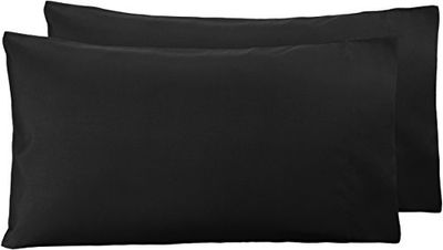 Amazon Basics Embalagem de 2 fronhas de almofada de microfibra, 50 x 80 cm, cor preta