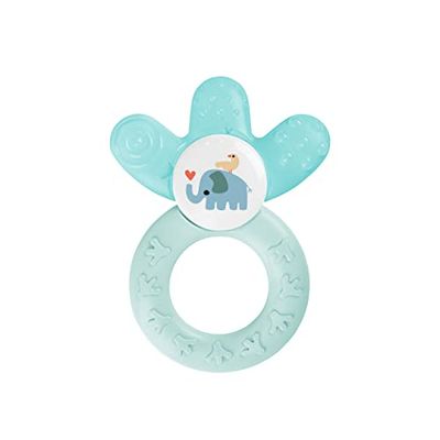 MAM Cooler, bijtring voor baby's bevordert de visuele en motorische vaardigheden, grijpspeelgoed met waterverkoelend gedeelte bereikt ook de kiezen, vanaf 4+ maanden, turkoois