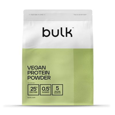 Bulk Vegan Protein Powder, Shake protéiné végétal, White Chocolate Coconut, 500 g, New & Improved Formula