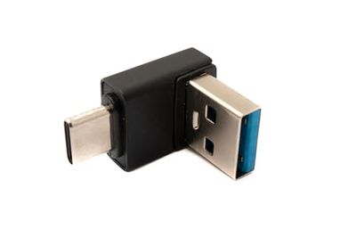 System-S Adaptateur USB 3.0 Type A mâle vers fiche 3.1 C coudée 5 Gbit/s Noir