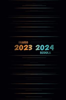 Diario Scuola 2023 2024: Agenda scolastica per studenti delle scuole medie e superiori┃Copertina NeraRighe