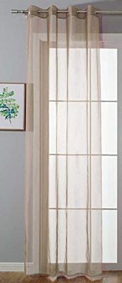 Ooggordijn transparant »Uni« gordijn H x B 145 x 140 cm zand Stores gordijn oogjes loodbandsluiting woonkamer, 20332-cn
