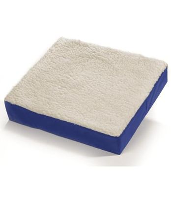 K. & N. Schurwolle Comfort-zitkussen opstahulp zitverhoging met omkeerbare functie (zomer-/winterzijde) blauw 604