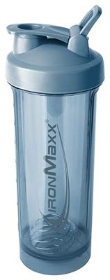 IronMaxx Premium Shaker – Kyanite Blue 700 ml | Shaker para proteínas con bola mezcladora y escala | Hermético, de plástico AS+PP | Para batidos cremosos en casa, gimnasio o donde estés