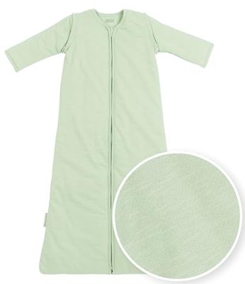 Meyco Baby Slub slaapzak, babyslaapzak (slaapzak met afritsbare mouwen, ademend, ideaal voor de winter, 70 cm, 2,5 TOG), Zachtgroen
