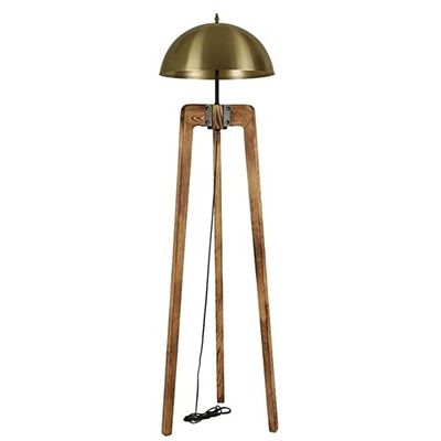 Lampadaire avec CORPS EN BOIS FIR CORPS EN BOIS FIR Couleur noyer Or