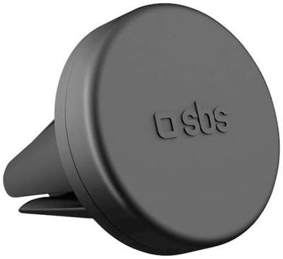 SBS Supporto Magnetico Universale da Auto, Porta Cellulare con Clip per Le bocchette d’Aria del cruscotto, placchette Metalliche Incluse