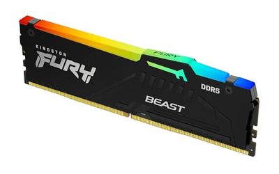 Kingston FURY Beast Nero RGB 16GB 5600MT/s DDR5 CL36 DIMM Memoria Gaming per Computer Fissi Modulo Singolo AMD EXPO/ Intel XMP - KF556C36BBEA-16