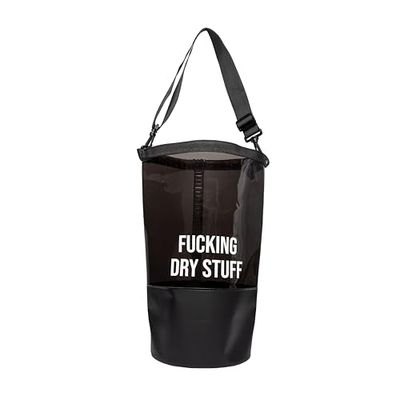Fisura – Waterdichte Dry Bag "Dry stuff". Zwarte waterdichte tas van 5 liter. Droogtas met rolsluiting en schouderriem. Afmetingen: 29 centimeters x 41,5 centimeters