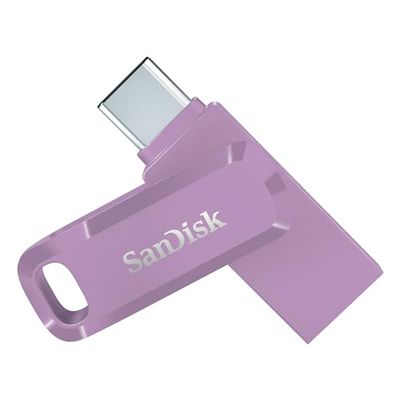 SanDisk Ultra Dual Drive Go USB Type-C Flash Drive 128GB (Memory stick up to 400 MB/s speeds, reversible Type-C & Type-A connectors for Android Smartphone, Tablets and Mac) Lavender