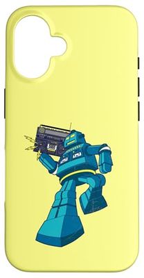 Retro Robot Walkman Boombox Cinta de casete de los años 80 Amante de la música Carcasa para iPhone 16