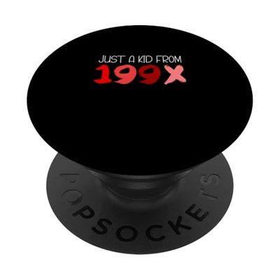 Red Just A Kid From 199X Red Graphic PopSockets Adhesive PopGrip