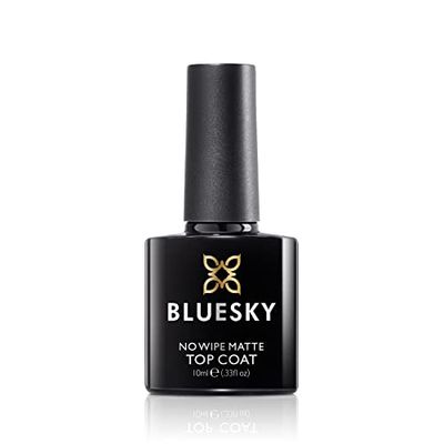 Bluesky Gel No Wipe Matte Top Coat 10 ml, gelnagellak, geen afwisbare matte toplaag, UV-led, duurzaam, helder (uitharden onder led-uv-lamp vereist), 40 g