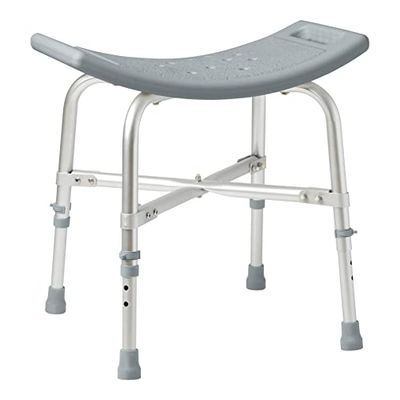 Medline Heavy Duty Shower Chair Bath Bench Without Back, Bariatric Bath Chair Supportsup to 550 Lbs