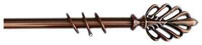 kippen 1304RA Extendable Curtain Rod 120-200 cm. Pattern Leaf Satin Copper