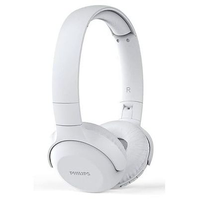 VoltShine White Bluetooth Headset with Microphone, Ideal for Calls and Listening to Music Without Cables.