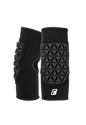 Reusch Elleboogbeschermer voor heren, deluxe voetbalkeeper, elleboogbeschermer, gewatteerde bandage, compressie voor volwassenen en kinderen, jeugd ter voorkoming van letsel, zwart, S