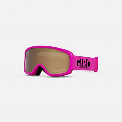 Giro Buster Youth Snow Goggle - Pink Black Blocks Strap with Amber Rose Lens