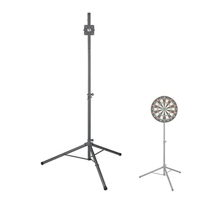 Relaxdays Stojak na tarczę do darta z regulacją wysokości, 147-210 cm, uchwyt na tarczę do rzutek stalowych i rzutek elektronicznych, szary