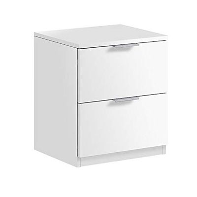 Habitdesign Mesinha de cabeceira, livro escritório, modelo Low Cost, acabamento em branco mate, medidas: 38 cm (largura) x 45 cm (altura) x 34 cm (fundo)