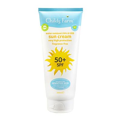 Childs Farm Kids and Baby Sun Cream SPF 50plus Water Resistant UVA and UVB Very High Protection Suitable for Dry, Sensitive and Eczema-prone Skin 200ml