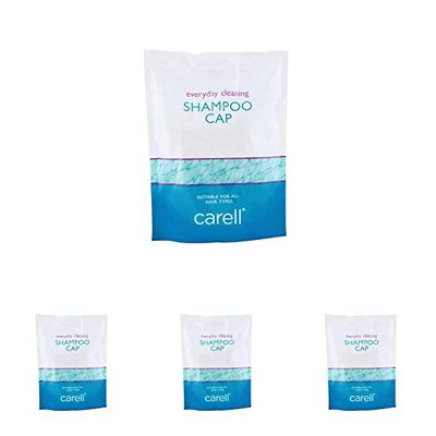 Carell Shampoo Cap - Rinse Free & Suitable for All Hair Types - Shampoo Hair Cap & Bed Bath Wipes, Containing Aloe Vera - Dermotologically Tested, Alcohol-Free - Pack of 32 Wipes & 1 x Shampoo Cap