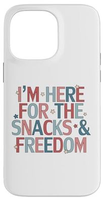 Sono qui per gli spuntini e la libertà 4 luglio Indipendenza Custodia per iPhone 14 Pro Max
