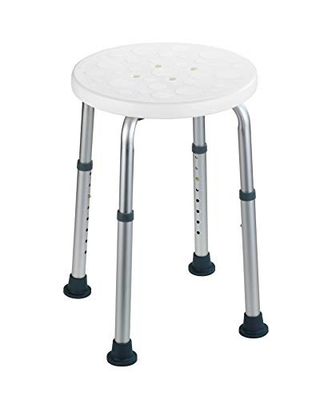 WENKO Tabouret de Douche, réglable en Hauteur Tabouret de Baignoire, capacité de Charge de 120 kg Blanc