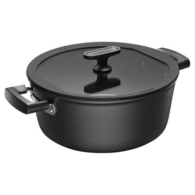 Fiskars Hard Face Cocotte antiadhésive 5L, Noir