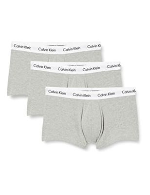 Calvin Klein Low Rise Trunk 3Pk 0000U2664G Boxer de Tiro bajo, Gris (Grey Heather), XL (Pack de 3) para Hombre