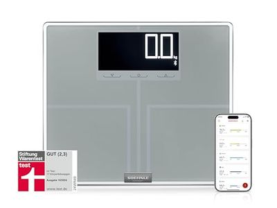 Soehnle Shape Sense Connect 200 Pesa Persone Elettronica, Vetro, Argento, 35 x 30 x 2.6 cm